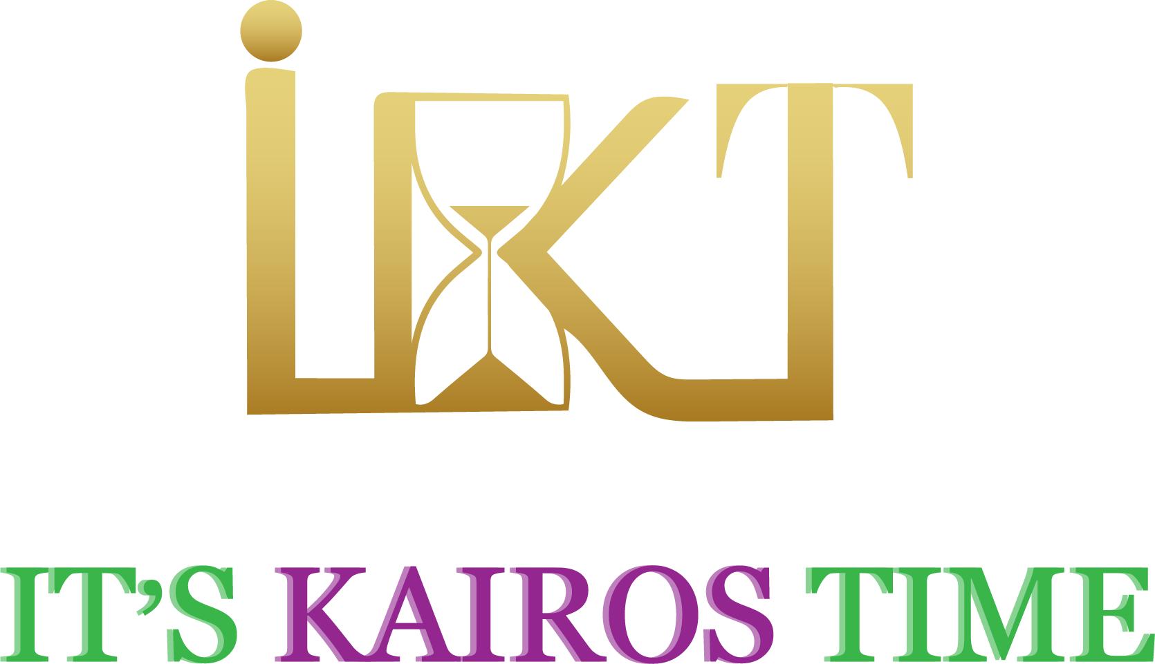 A gold colored logo with the letters lkt
