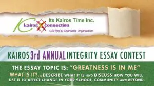Kairos 3rd Annual Integrity Essay Contest