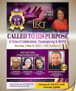 A flyer for the event called called to his purpose.